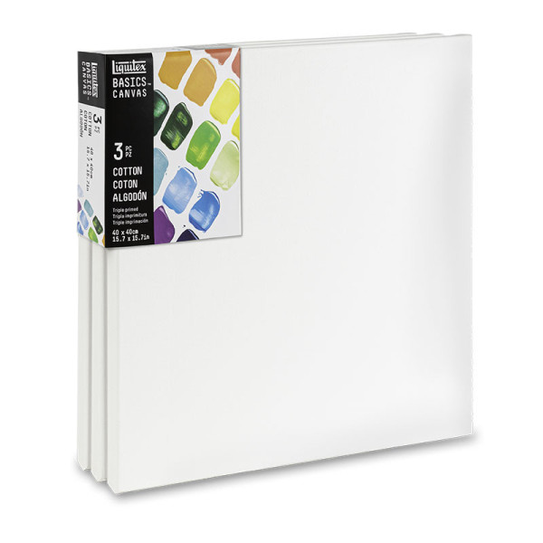 photo - Toile - Châssis - 40x40cm - Acrylique - Huile - Coton - Lot de 3 - Liquitex