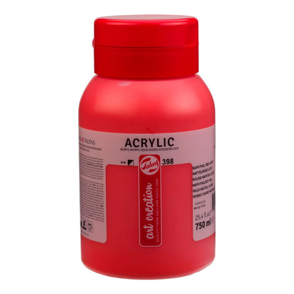 photo - Peinture acrylique - Rouge Naphtol Clair - 398 - Pot de 750 ml - Talens Art Creation