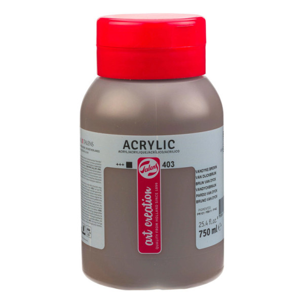 photo - Peinture acrylique - Brun Van Dyck - 403 - Pot de 750 ml - Talens Art Creation