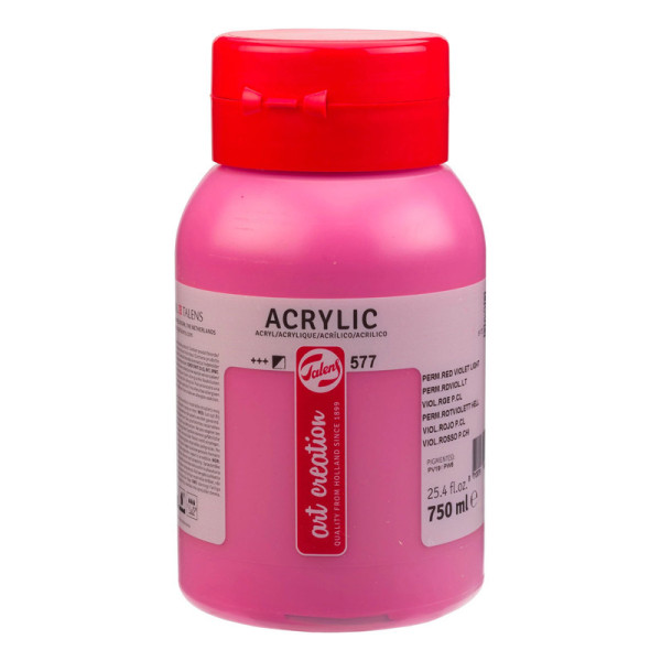 photo - Peinture acrylique - Violet Rouge Permanent Clair - 577 - Pot de 750 ml - Talens Art Creation