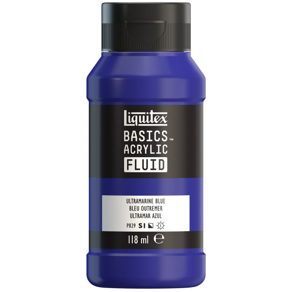 photo - Peinture acrylique - Fluide - Bleu outremer - 380 - Liquitex - Basics Acrylic fluid - 118ml