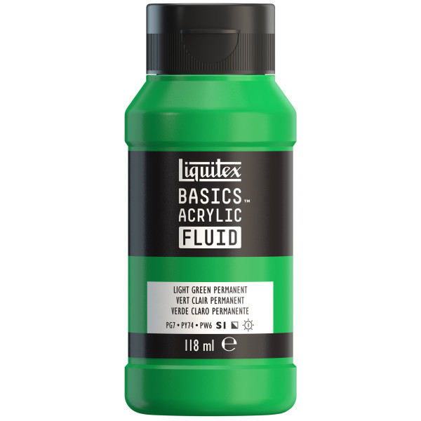 photo - Peinture acrylique - Fluide - Vert clair permanent - 312 - Liquitex - Basics Acrylic fluid - 118ml