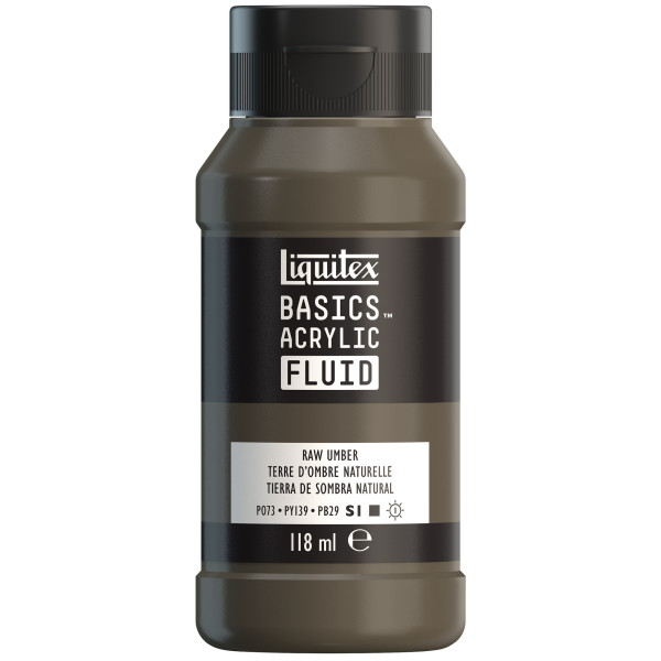 photo - Peinture acrylique - Fluide - Terre d'ombre naturelle - 331 - Liquitex - Basics Acrylic fluid - 118ml