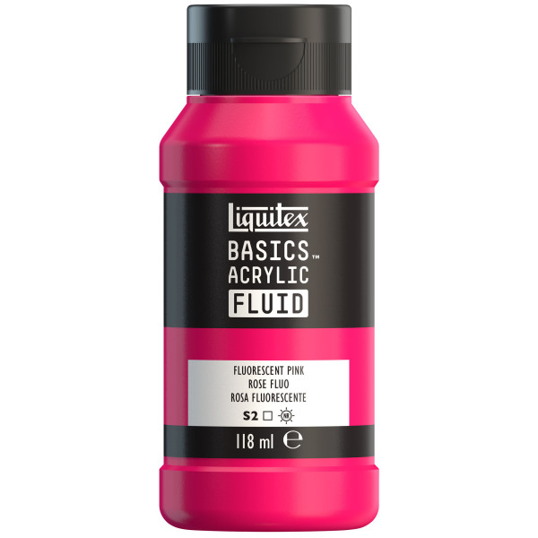 photo - Peinture acrylique - Fluide - Rose fluo - 987 - Liquitex - Basics Acrylic - 118ml
