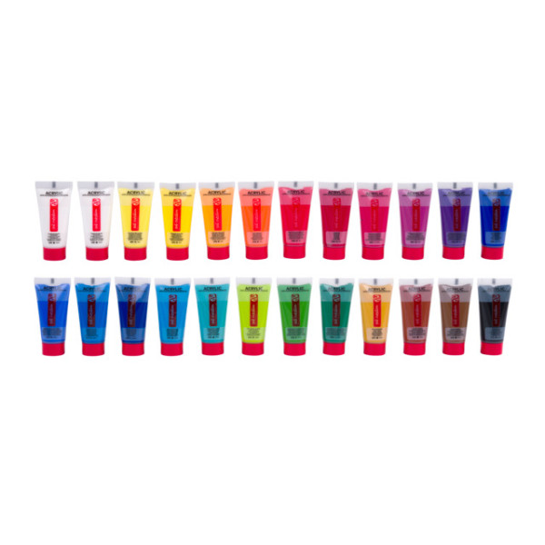 Peinture acrylique - 24 tubes de 12 ml - Art creation - Couleurs assorties