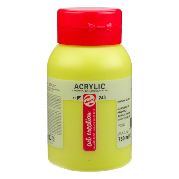 photo - Peinture acrylique - Jaune Verdâtre - 243 - Pot de 750 ml - Talens Art Creation