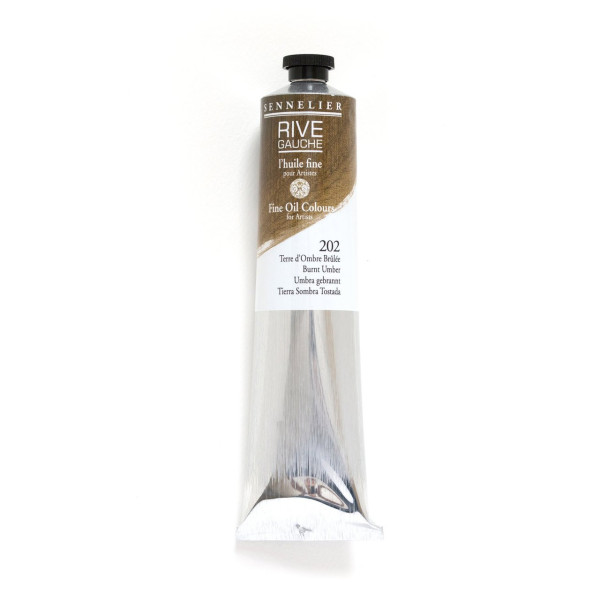 photo - Peinture à l'huile - Fine - Terre d'ombre brûlée - 202 - Sennelier - Rive gauche - Tube de 200ml