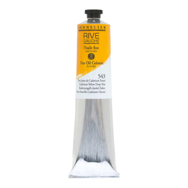 photo - Peinture à l'huile - Fine - Jaune Cadmium Foncé - 543 - Sennelier - Rive gauche - Tube de 200ml