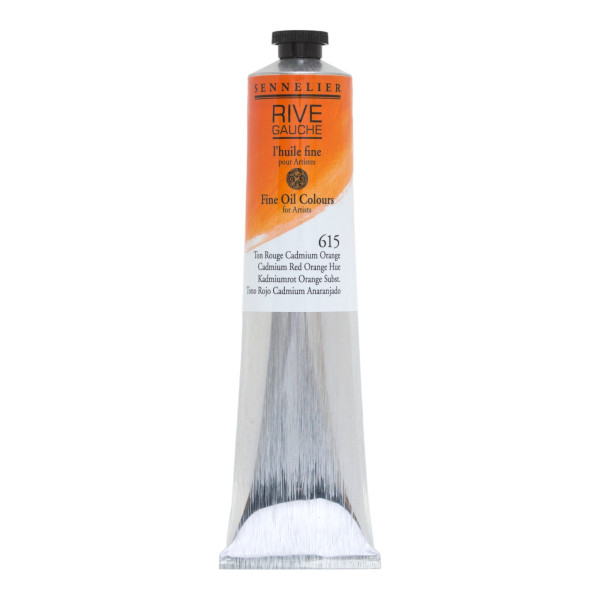 photo - Peinture à l'huile - Fine - Rouge Cadmium Orange - 615 - Sennelier - Rive gauche - Tube de 200ml