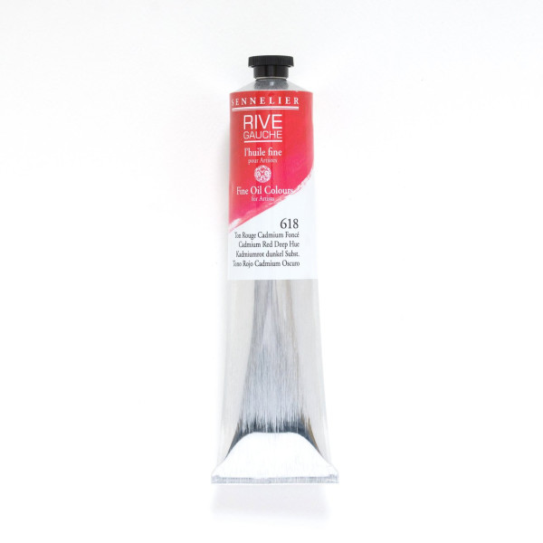 photo - Peinture à l'huile - Fine - Rouge cadmium foncé - 618 - Sennelier - Rive gauche - Tube de 200ml