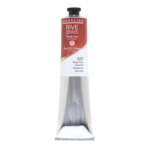 photo - Peinture à l'huile - Fine - Rouge Indien - 629 - Sennelier - Rive gauche - Tube de 200ml