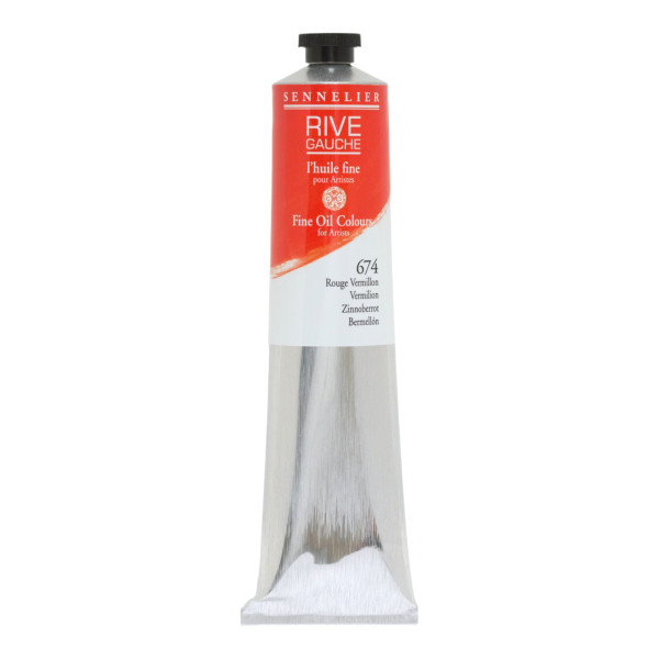 photo - Peinture à l'huile - Fine - Vermillon - 674 - Sennelier - Rive gauche - Tube de 200ml