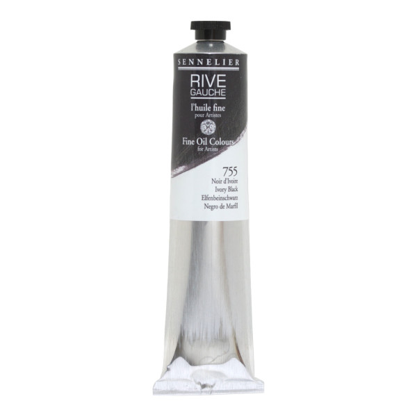 photo - Peinture à l'huile - Fine - Noir d'Ivoire - 755 - Sennelier - Rive gauche - Tube de 200ml
