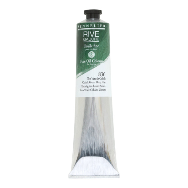 photo - Peinture à l'huile - Fine - Ton Vert de Cobalt - 836 - Sennelier - Rive gauche - Tube de 200ml