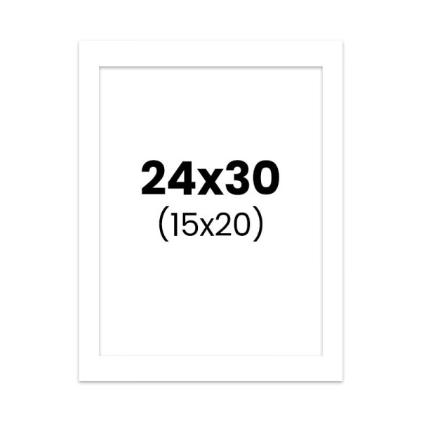 photo - Passe-partout - Blanc - 24x30cm - Photo 15x20cm - Pour cadre - Encadrement
