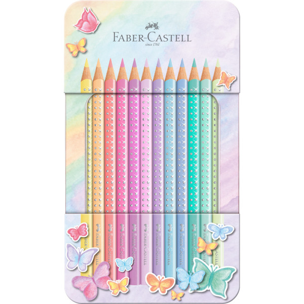 photo - Crayons de couleur - Pastel - Avec paillettes et strass - Faber-Castell - Sparkle