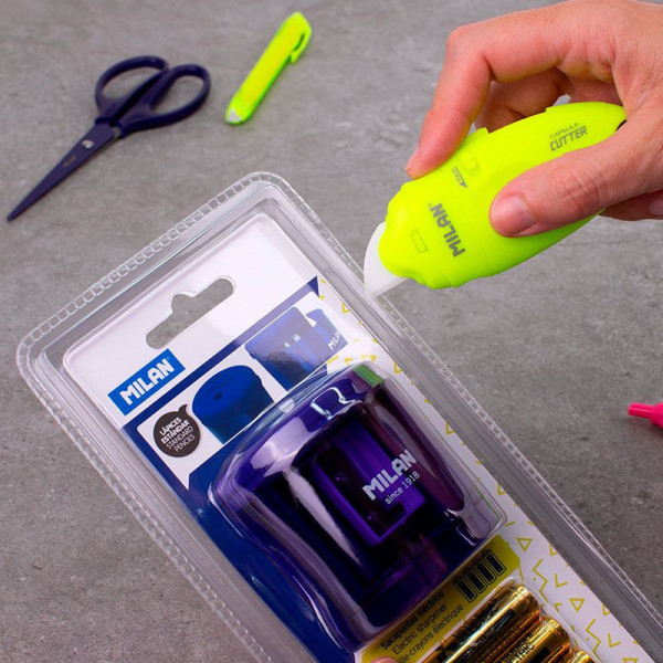 Petit cutter - Ergonomique - Lame céramique - Loisirs créatifs - Bureau - Jaune