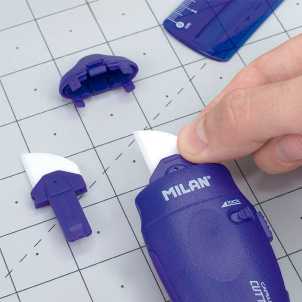 Petit cutter - Ergonomique - Lame céramique - Loisirs créatifs - Bureau - Jaune