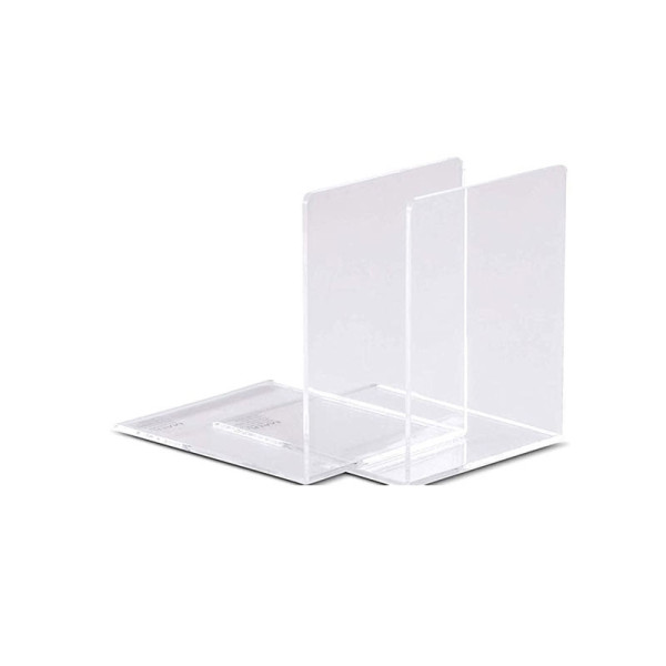 Lot de 2 serre-livres transparent en acrylique 10x10x13cm - Maul