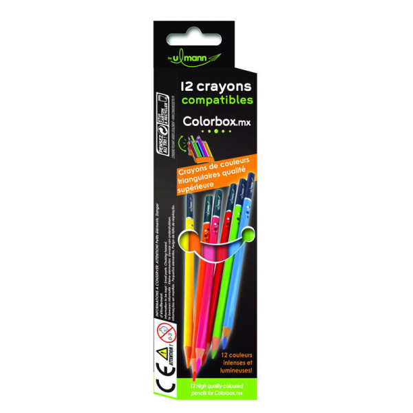 photo - Crayons de couleur - Coloriage - Ergonomique - 12 couleurs intenses - Ulmann