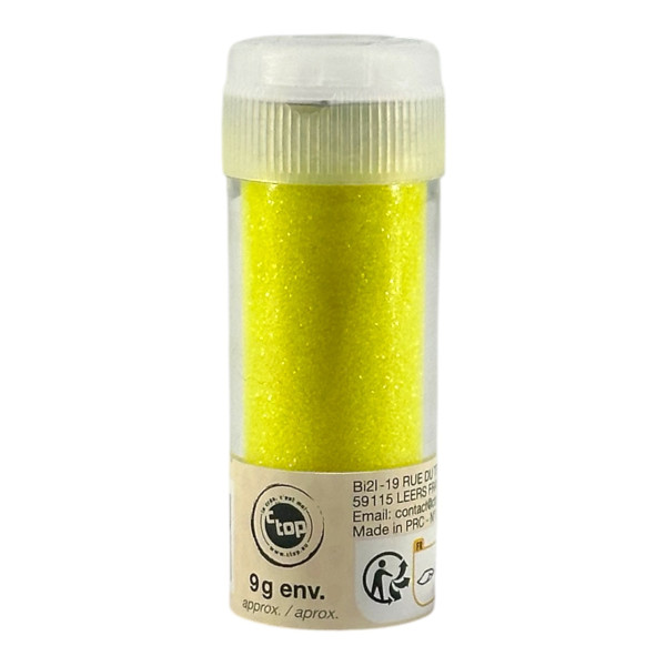 photo - Paillettes - Jaune - Tube de 9g - Biodégradables - Loisirs créatifs - Carterie