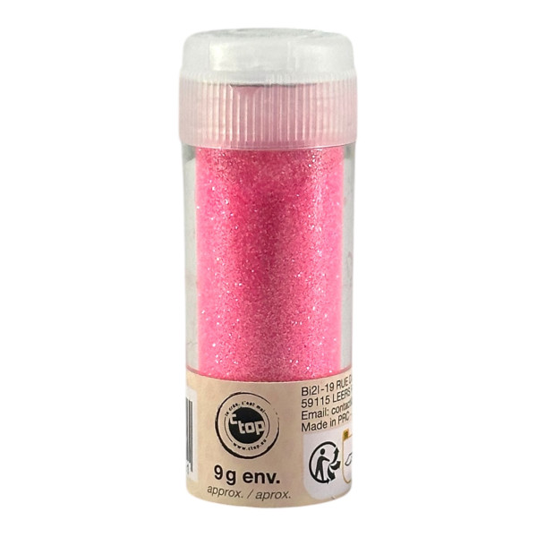 photo - Paillettes - Rose clair - Tube de 9g - Biodégradables - Loisirs créatifs - Carterie