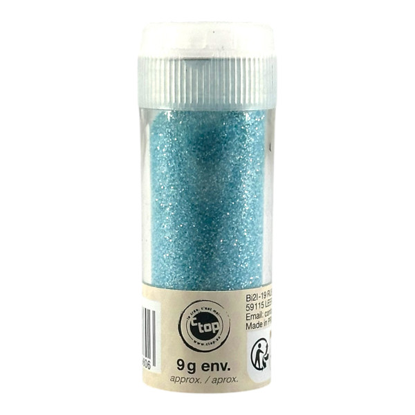 photo - Paillettes - Bleu clair - Tube de 9g - Biodégradables - Loisirs créatifs - Carterie