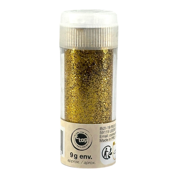 photo - Paillettes - Or - Tube de 9g - Biodégradables - Loisirs créatifs - Carterie