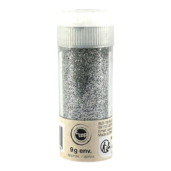 photo - Paillettes - Argent - Tube de 9g - Biodégradables - Loisirs créatifs - Carterie