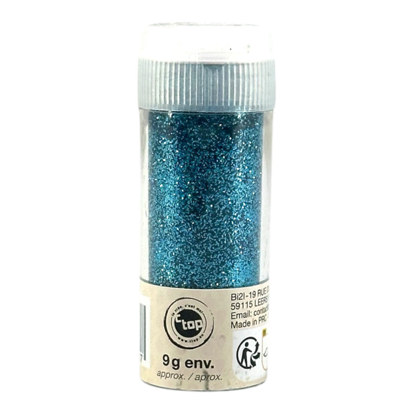 photo - Paillettes - Bleu foncé - Tube de 9g - Biodégradables - Loisirs créatifs - Carterie