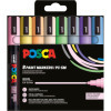 photo - Pochette 8 marqueurs POSCA - PC5M - Couleurs pastel - Pointe moyenne