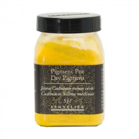 photo-Pigment en poudre - Sennelier - Jaune Cadmium moyen - Pot de 200 ml