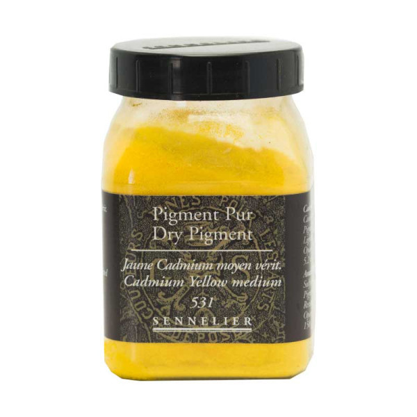 photo-Pigment en poudre - Sennelier - Jaune Cadmium moyen - Pot de 200 ml