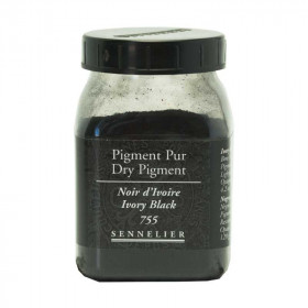 photo-Pigment en poudre - Sennelier - Noir d'Ivoire - Pot de 200 ml