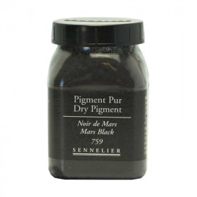 photo-Pigment en poudre - Sennelier - Noir de Mars - Pot de 200 ml
