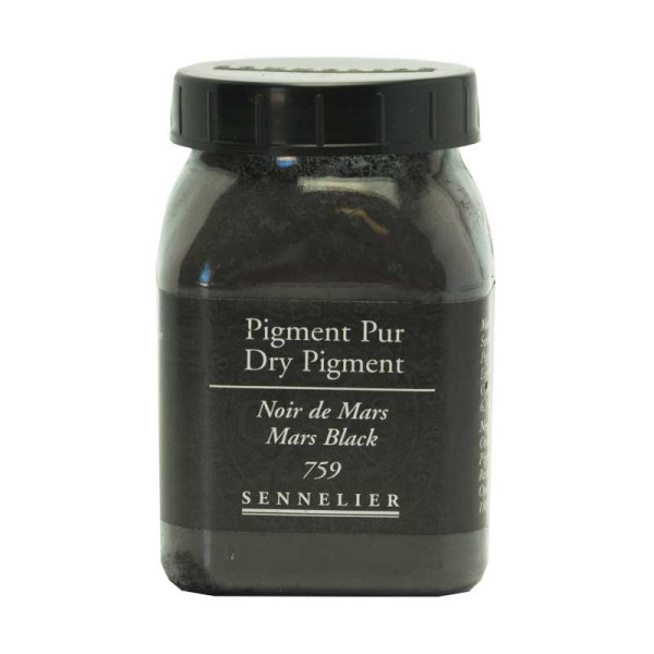 photo-Pigment en poudre - Sennelier - Noir de Mars - Pot de 200 ml