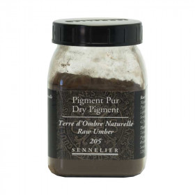 photo-Pigment en poudre - Sennelier - Terre d'ombre naturelle - Pot de 200 ml