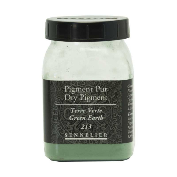 photo-Pigment en poudre - Sennelier - Terre Verte - Pot de 200 ml