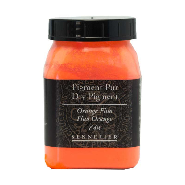 photo-Pigment en poudre - Sennelier - Orange fluo - Pot de 200 ml