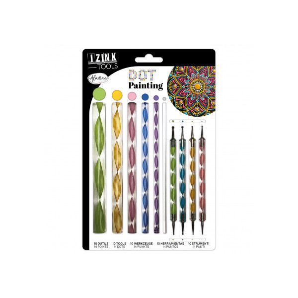 photo-Dot painting - Accessoires + embouts - 24 pièces - Peinture créative - Aladine