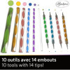 Dot painting - Accessoires + embouts - 24 pièces - Peinture créative - Aladine