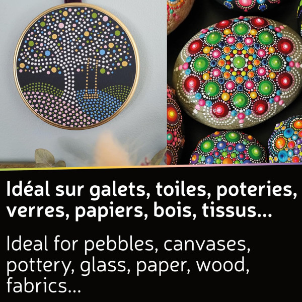 Dot painting - Accessoires + embouts - 24 pièces - Peinture créative - Aladine