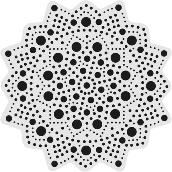 Pochoir - Pour dot painting - Mandala - 10cm - Forme en bois + support - Aladine