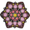 Pochoir - Pour dot painting - Mandala - 10cm - Forme en bois + support - Aladine
