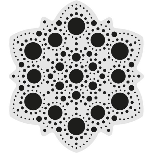 Pochoir - Pour dot painting - Mandala - 10cm - Forme en bois + support - Aladine