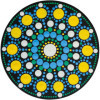 Pochoir - Pour dot painting - Mandala - 10cm - Forme en bois + support - Aladine