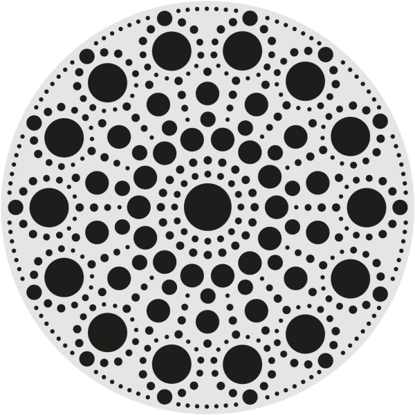 Pochoir - Pour dot painting - Mandala - 10cm - Forme en bois + support - Aladine