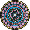 Pochoir - Pour dot painting - Mandala - 20cm - Forme en bois + support - Aladine