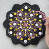Pochoir - Pour dot painting - Mandala - 20cm - Forme en bois + support - Aladine