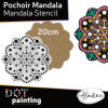 Pochoir - Pour dot painting - Mandala - 20cm - Forme en bois + support - Aladine